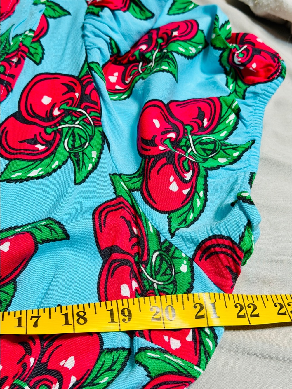 Torrid Red and Blue Betsey Johnson Large Cherry 🍒 Print Dress 👗 - Picture 3 of 5